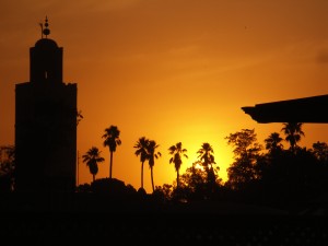 Sonnenuntergang - Blick von der Dachterasse